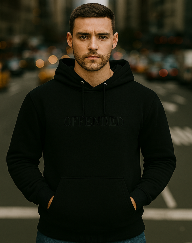 OFFENDED Embroidered Hoodie Black On Black