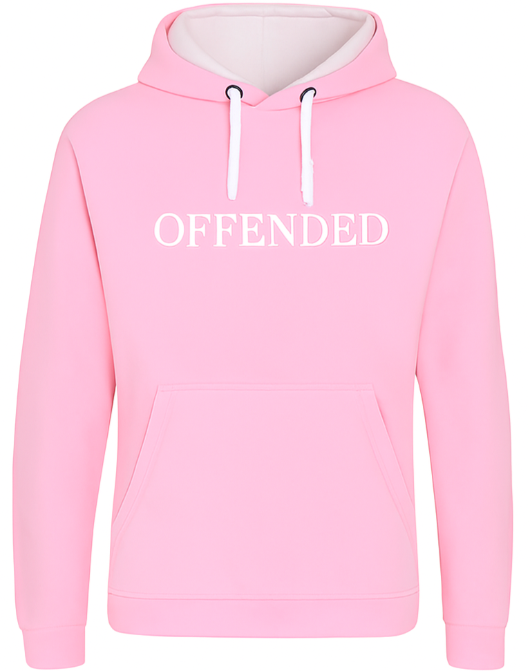 OFFENDED Embroidered Baby Pink/White Hoodie Unisex