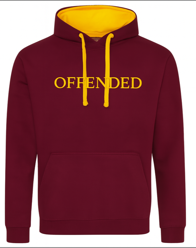 OFFENDED Embroidered Burgundy/Gold Hoodie Unisex